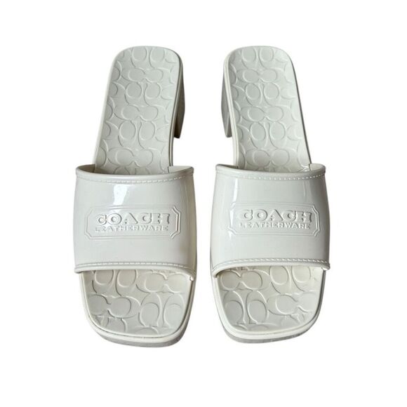 Coach Scarlett Rubber Sandals size 9 Chalk Off White Ivory - Picture 3 of 11